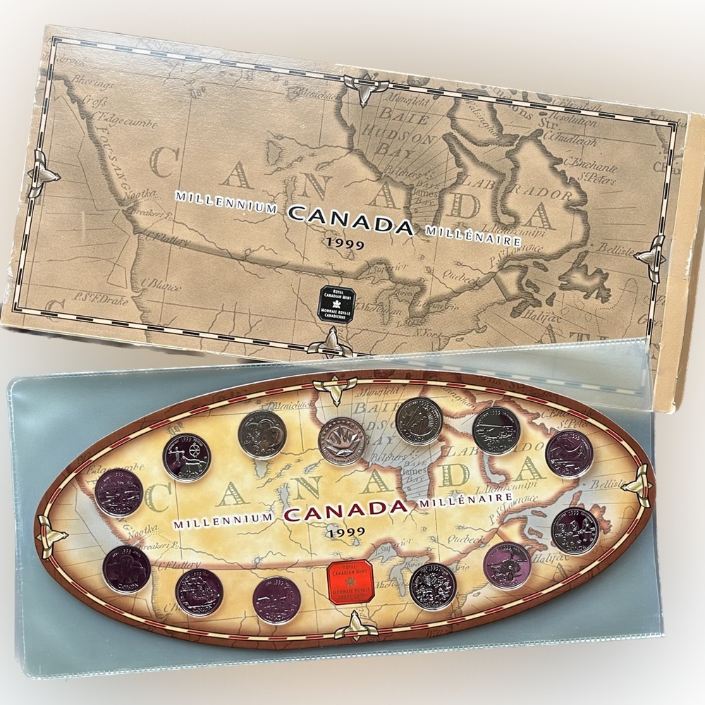1999 Millennium CANADA - twenty five cent / $0.25 set - 13 quarters